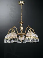 Люстра подвесная L 6300/5 Reccagni Angelo белая на 5 ламп, основание золотое в стиле классический Люстра подвесная L 6300/5 Reccagni Angelo белая на 5 ламп, основание золотое в стиле классический